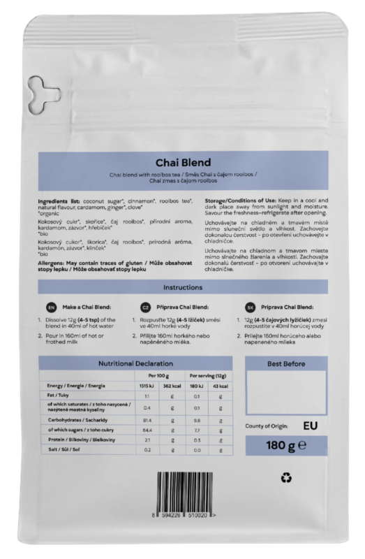 Caffeine-free Chai Latte blend 180g
